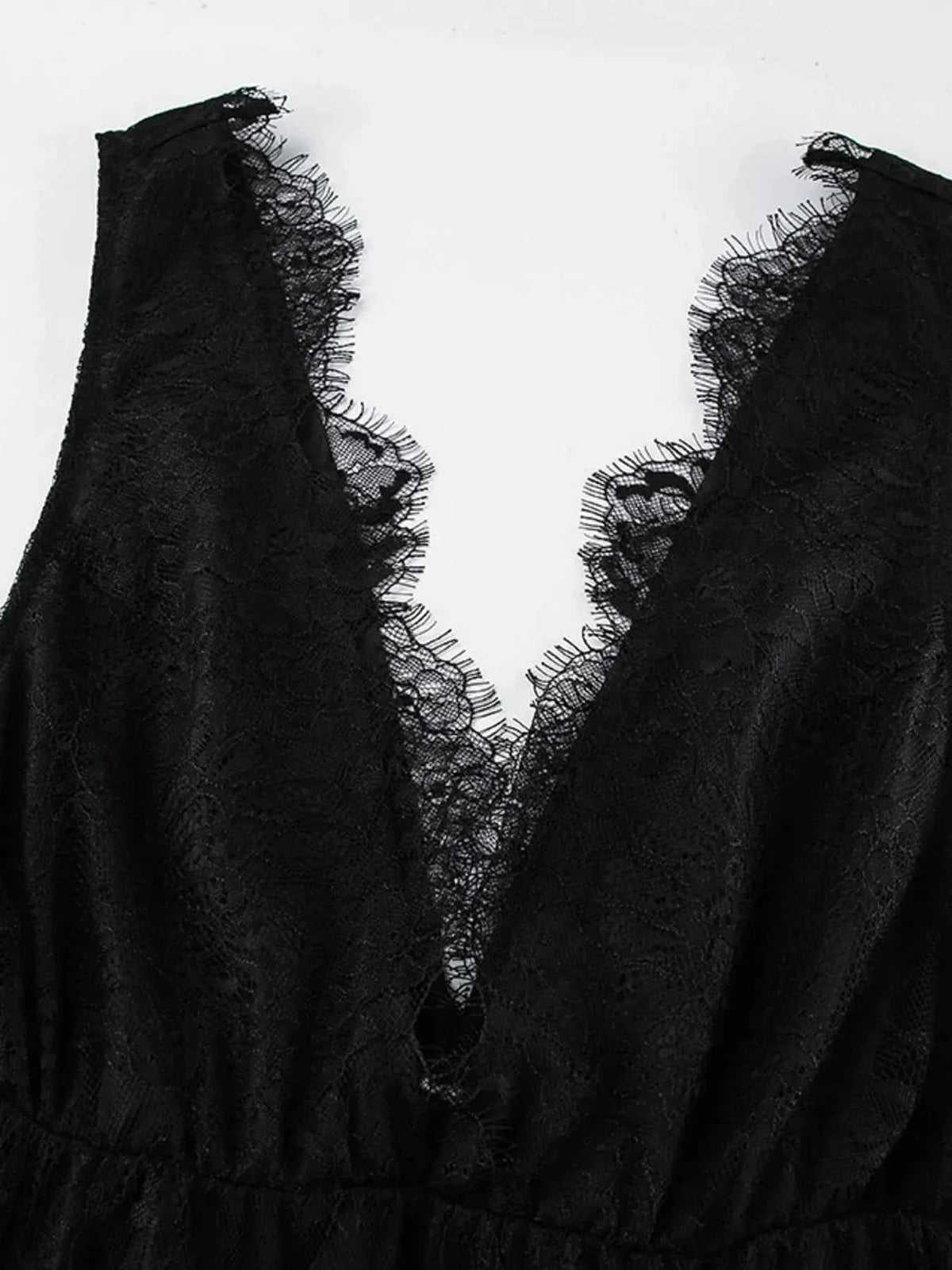 Lace Deep V-Neck Maxi Dress