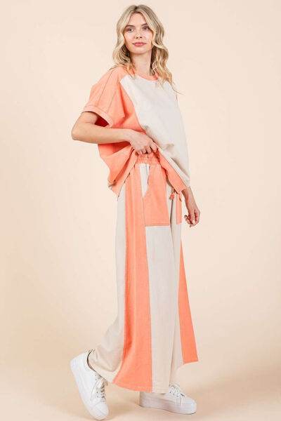 Mittoshop Color Block Wide Leg Pants for a perfect OOTD – dress to impress outfits from Amexza