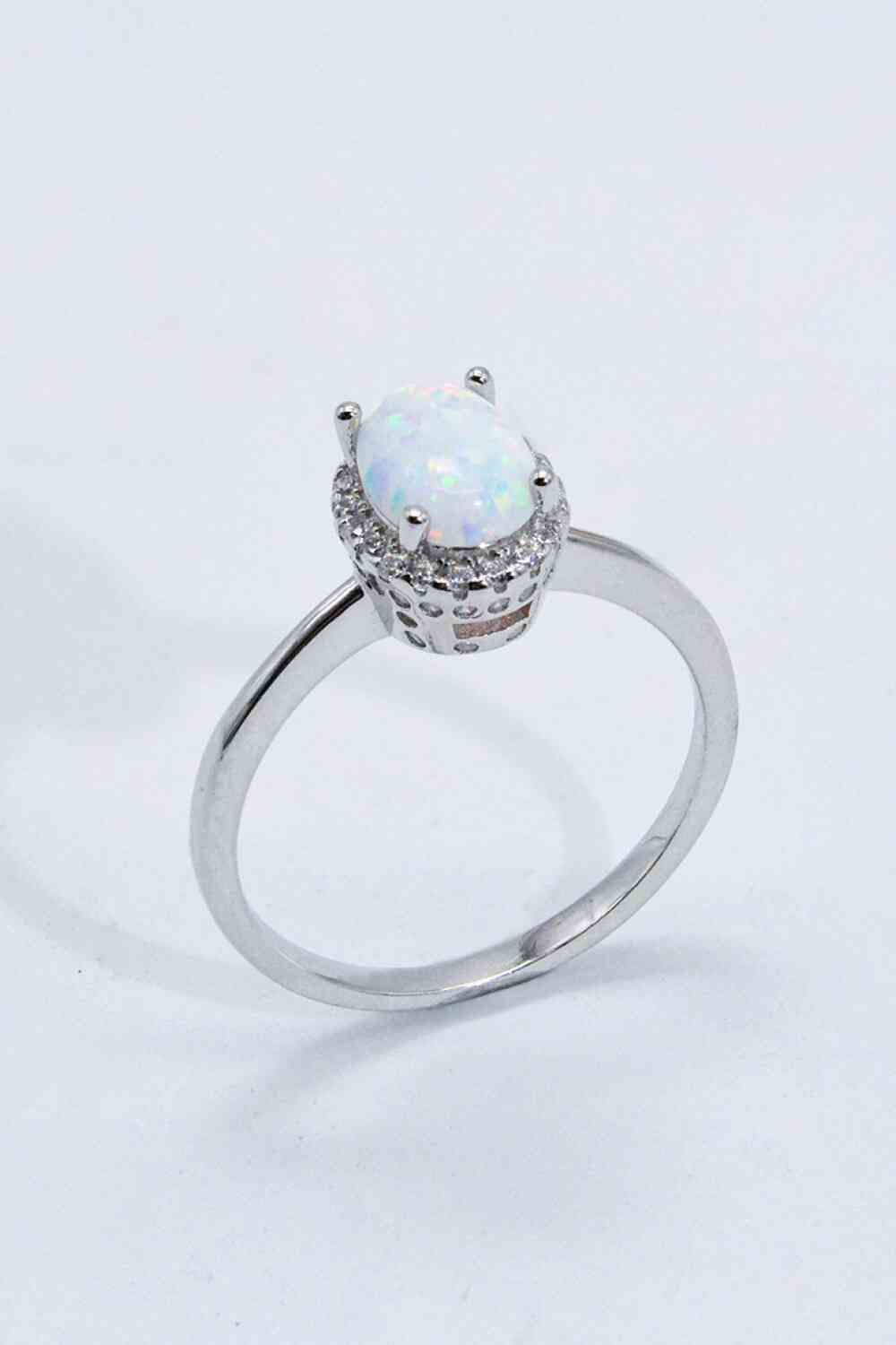 925 Sterling Silver 4-Prong Opal Ring for a perfect OOTD – dress to impress outfits from Amexza