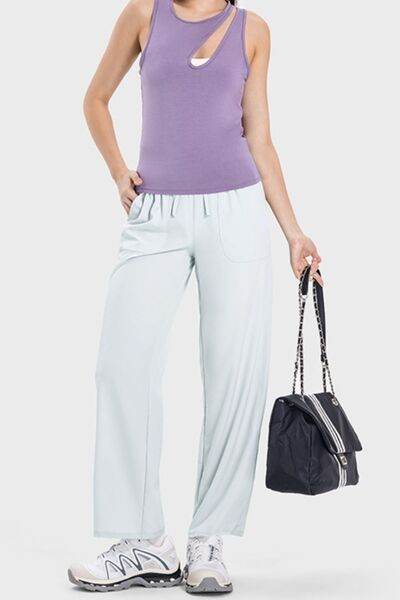 Millennia Drawstring Pocketed Active Pants - Amexza