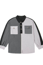 Color Block Collared Neck Long Sleeve Sweatshirt for a perfect OOTD – dress to impress outfits from Amexza