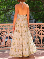 Printed Halter Neck Maxi Cami Dress