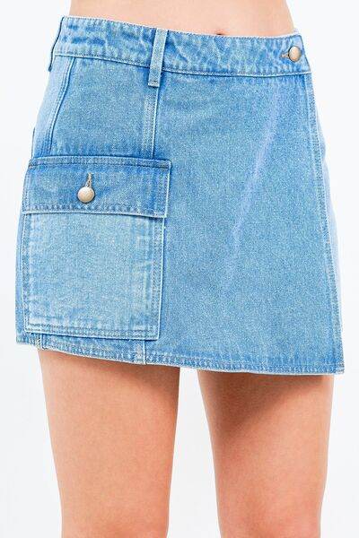 American Bazi Cargo Pocket Denim Skort for a perfect OOTD – dress to impress outfits from Amexza