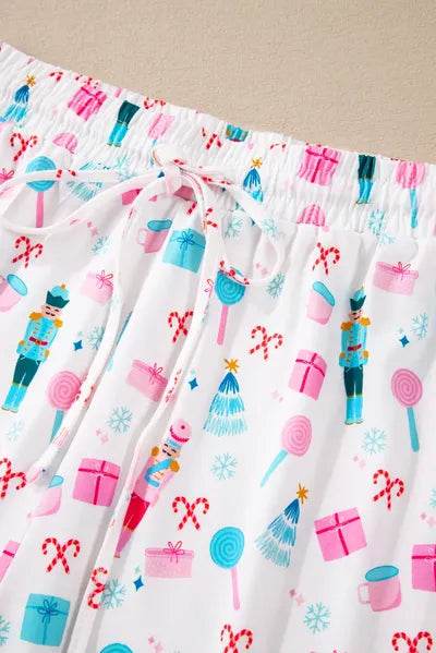 Printed Round Neck Long Sleeve Top and Pants Lounge Set for a perfect OOTD – dress to impress outfits from Amexza