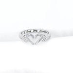 Hand Heart Shape 925 Sterling Silver Open Ring for a perfect OOTD – dress to impress outfits from Amexza