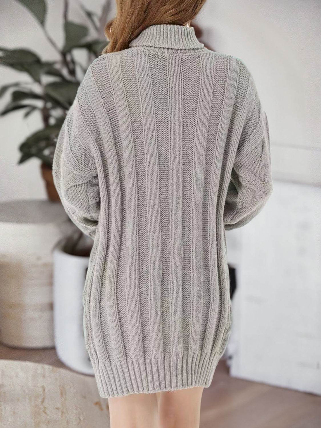 Cable-Knit Turtleneck Sweater Dress for a perfect OOTD – dress to impress outfits from Amexza