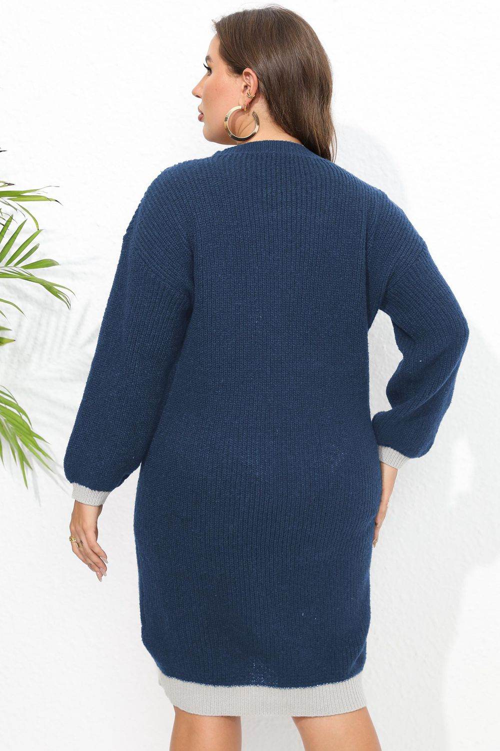 Plus Size Long Sleeve Sweater Dress for a perfect OOTD – dress to impress outfits from Amexza