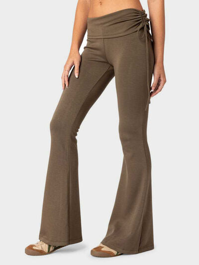 Drawstring Ruched Flare Pants for a perfect OOTD – dress to impress outfits from Amexza