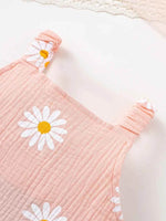 Children's Daisy Textured Wide Strap Romper and Hat Set for a perfect OOTD – dress to impress outfits from Amexza