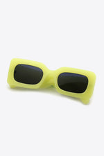 Polycarbonate Frame Rectangle Sunglasses Neon Yellow One Size for a perfect OOTD – dress to impress outfits from Amexza