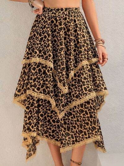 Lace Detail Layered Printed Skirt for a perfect OOTD – dress to impress outfits from Amexza