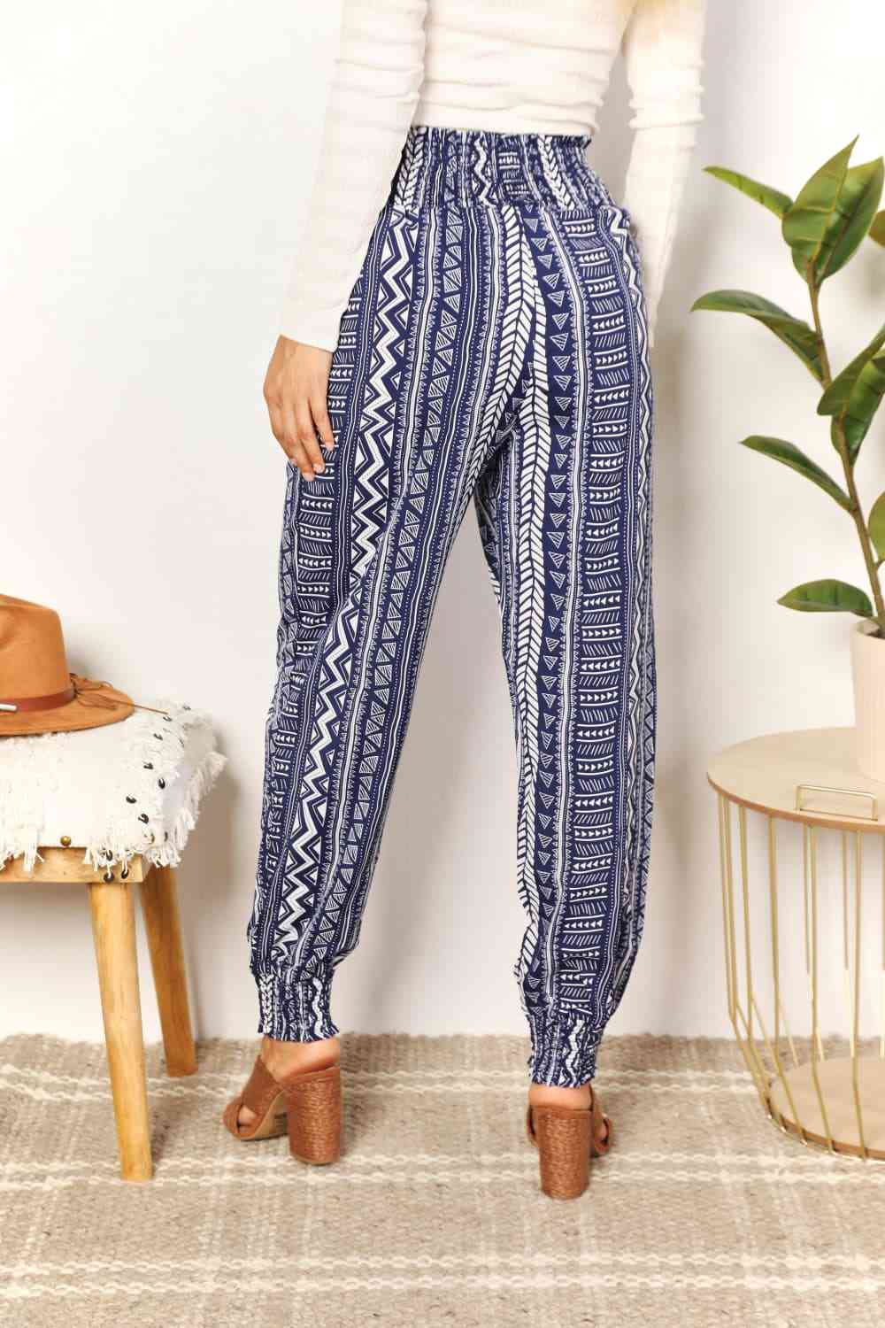 Perfee Geometric Print Tassel High-Rise Pants for a perfect OOTD – dress to impress outfits from Amexza