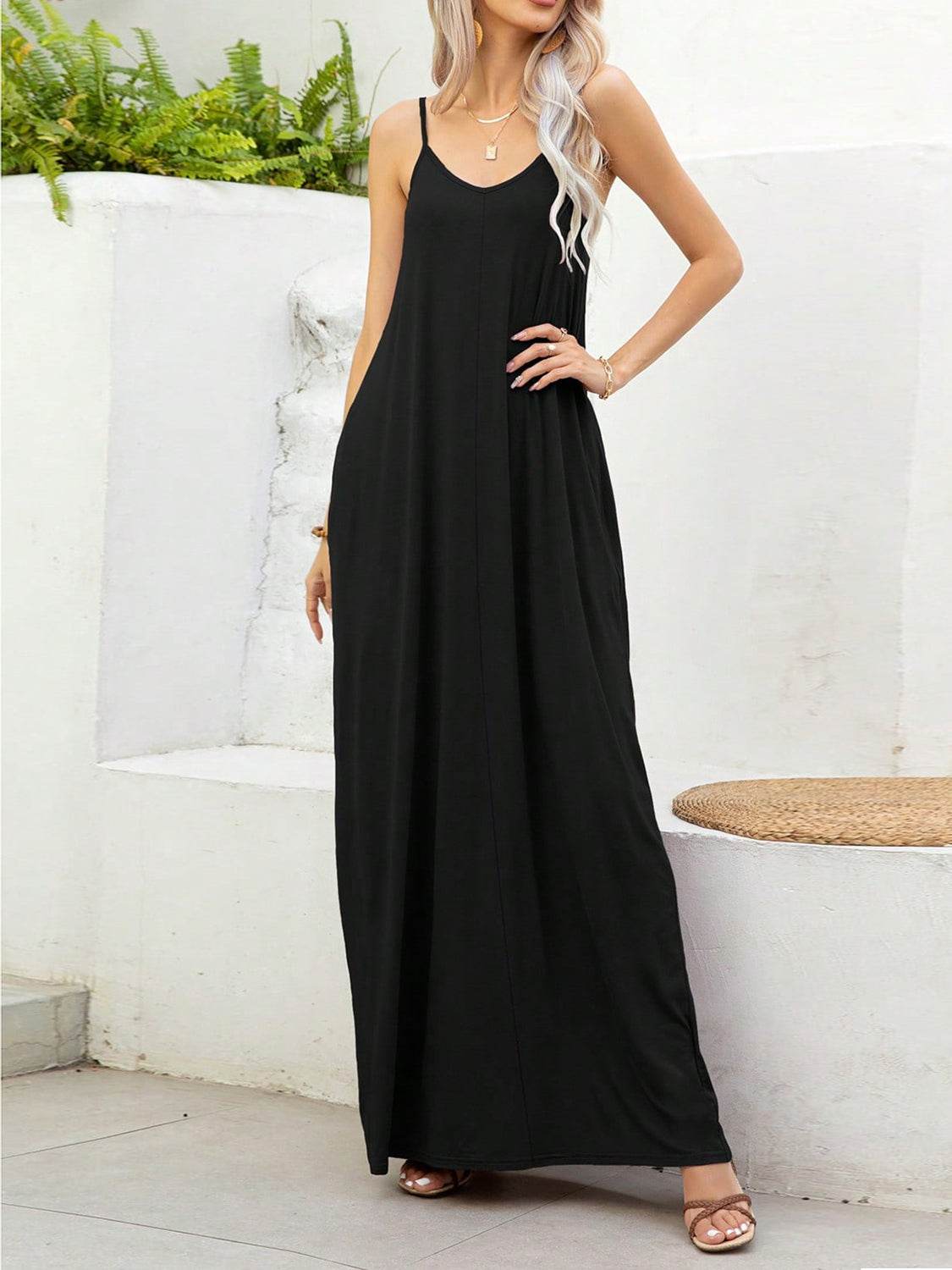 V-Neck Maxi Cami Dress with Pockets for a perfect OOTD – dress to impress outfits from Amexza