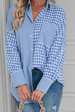 Plaid Button Up Long Sleeve Shirt - Amexza