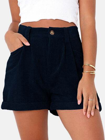 Full Size High Waist Shorts with Pockets for a perfect OOTD – dress to impress outfits from Amexza