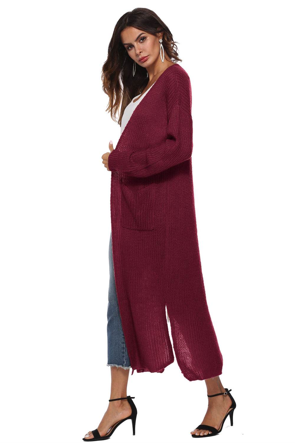 Long Sleeve Open Front Buttoned Cardigan for a perfect OOTD – dress to impress outfits from Amexza