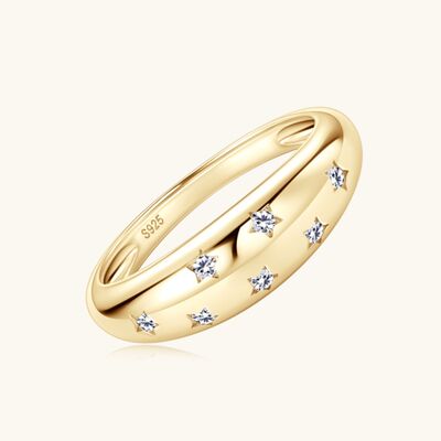 925 Sterling Silver Inlaid Moissanite Star Ring for a perfect OOTD – dress to impress outfits from Amexza