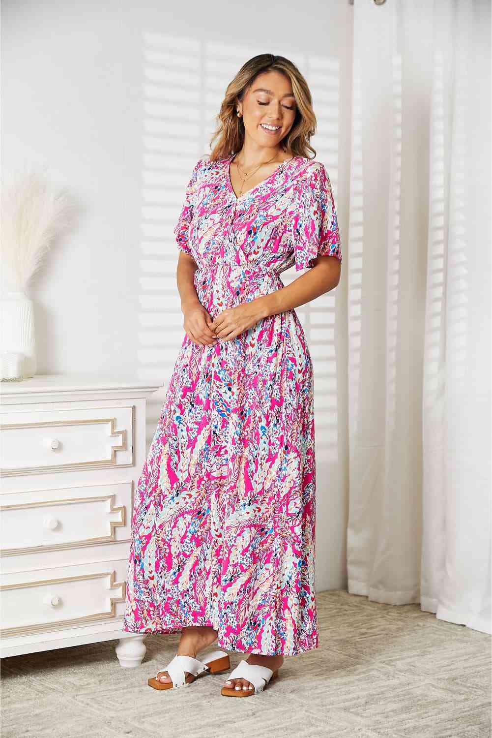 Double Take Multicolored V-Neck Maxi Dress for a perfect OOTD – dress to impress outfits from Amexza