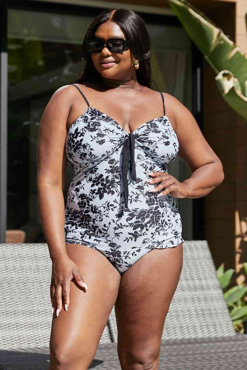 Marina West Swim Côte d'Azur Ruffle Trim One-Piece Swimsuit for a perfect OOTD – dress to impress outfits from Amexza