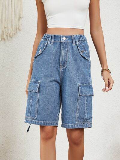 High Waist Denim Shorts with Pockets for a perfect OOTD – dress to impress outfits from Amexza