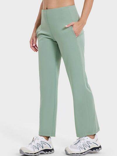 Millennia Pocketed High Waist Active Pants - Amexza