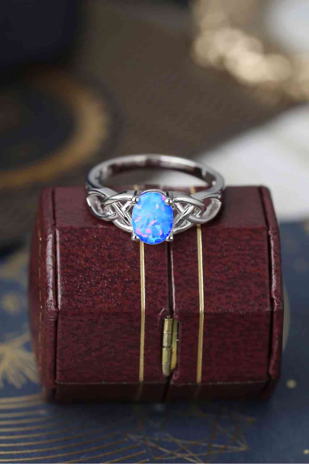 Crisscross 4-Prong Opal Ring Sky Blue for a perfect OOTD – dress to impress outfits from Amexza