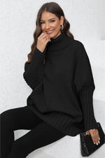 Turtle Neck Long Sleeve Ribbed Sweater for a perfect OOTD – dress to impress outfits from Amexza