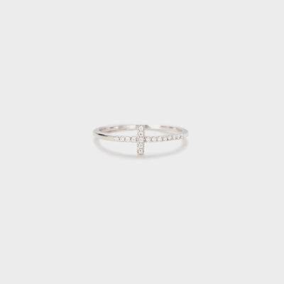 Cross Inlaid Zircon 925 Sterling Silver Ring Silver for a perfect OOTD – dress to impress outfits from Amexza