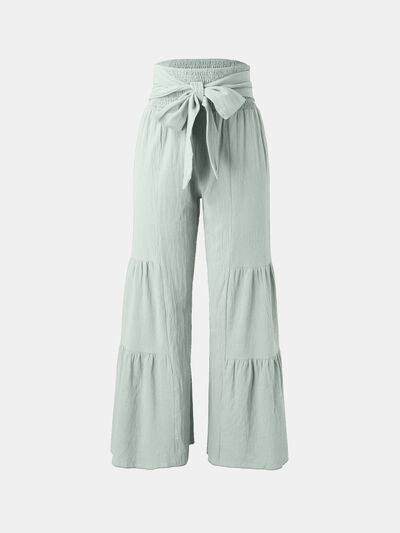 Tied Ruched Wide Leg Pants for a perfect OOTD – dress to impress outfits from Amexza