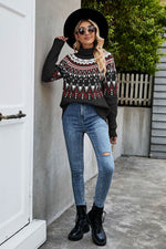 Turtleneck Ribbed Trim Sweater for a perfect OOTD – dress to impress outfits from Amexza