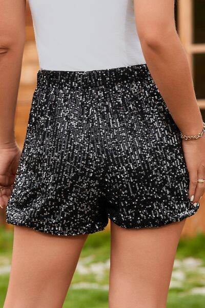 Sequin Elastic Waist Shorts for a perfect OOTD – dress to impress outfits from Amexza