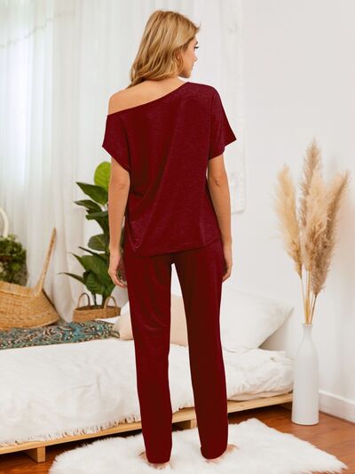 Boat Neck Top and Pants Lounge Set for a perfect OOTD – dress to impress outfits from Amexza