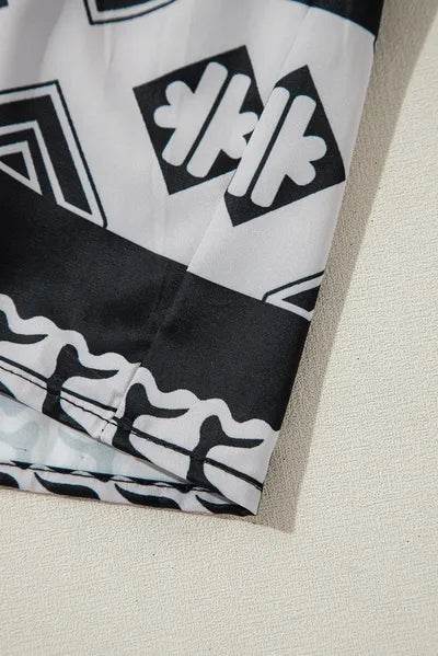 Tiered Printed Notched Half Sleeve Dress for a perfect OOTD – dress to impress outfits from Amexza