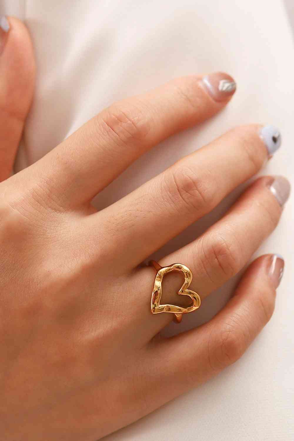 18K Gold Plated Heart-Shaped Ring for a perfect OOTD – dress to impress outfits from Amexza