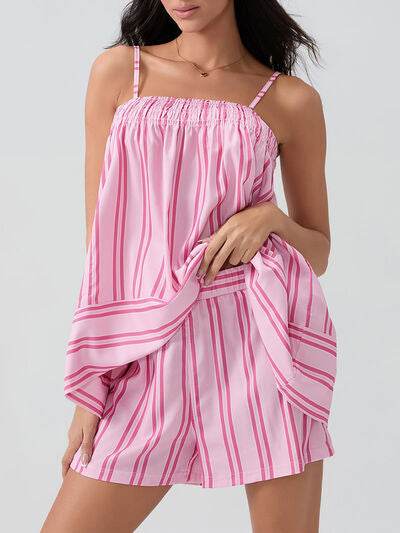 Smocked Square Neck Cami and Shorts Set for a perfect OOTD – dress to impress outfits from Amexza