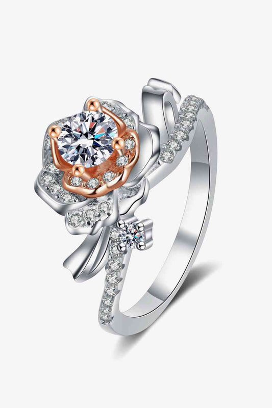 925 Sterling Silver Rose-Shaped Moissanite Ring Rose for a perfect OOTD – dress to impress outfits from Amexza