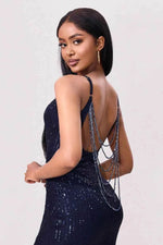 Split Sequin Backless Maxi Cami Dress for a perfect OOTD – dress to impress outfits from Amexza
