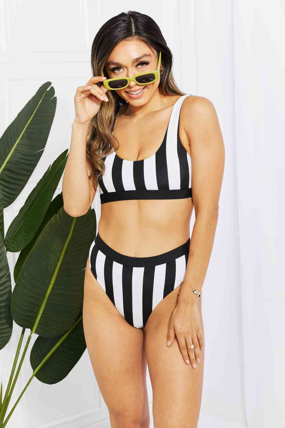 Striped Tank High Waist Bikini for a perfect OOTD – dress to impress outfits from Amexza