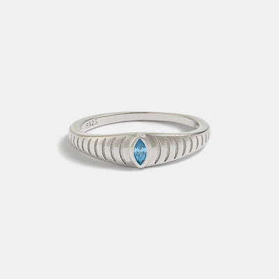 925 Sterling Silver Inlaid Zircon Ring Silver for a perfect OOTD – dress to impress outfits from Amexza