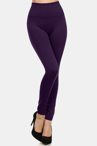 Yelete Seamless High Waist Fleece Leggings Purple One Size-Regular for a perfect OOTD – dress to impress outfits from Amexza