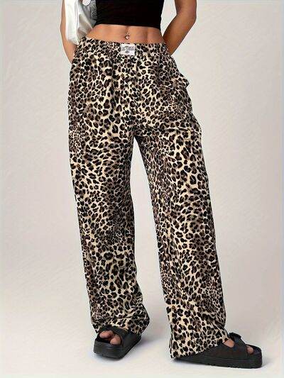 Leopard Wide Leg Pants with Pockets for a perfect OOTD – dress to impress outfits from Amexza