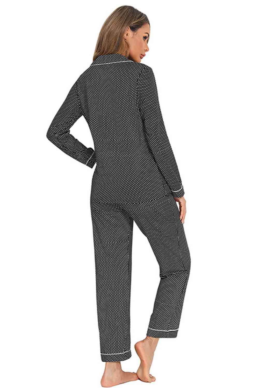 Collared Neck Loungewear Set with Pocket for a perfect OOTD – dress to impress outfits from Amexza