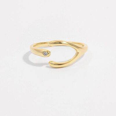 925 Sterling Silver Inlaid Zircon Open Ring for a perfect OOTD – dress to impress outfits from Amexza