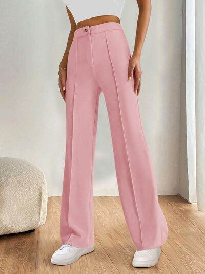 High Waist Wide Leg Pants Blush Pink for a perfect OOTD – dress to impress outfits from Amexza