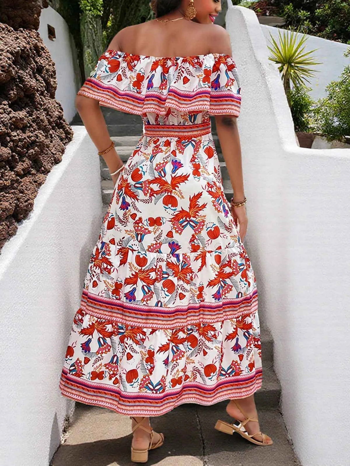 Off-Shoulder Floral Maxi Dress