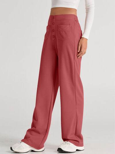 High Waist Wide Leg Pants Orange-Red for a perfect OOTD – dress to impress outfits from Amexza