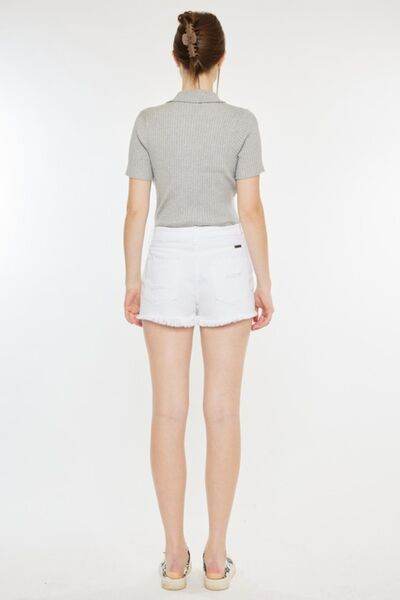 Kancan Raw Hem Distressed Denim Shorts for a perfect OOTD – dress to impress outfits from Amexza