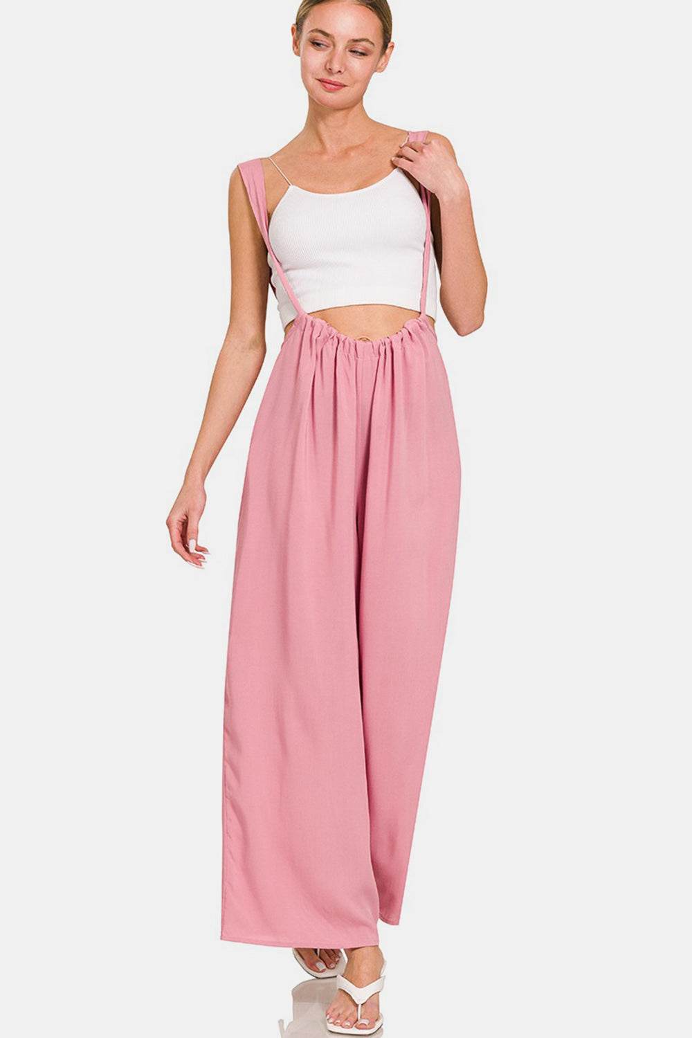 Zenana Pocketed Wide Strap Wide Leg Overalls for a perfect OOTD – dress to impress outfits from Amexza