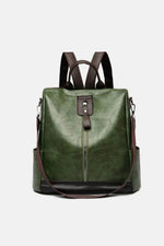 PU Leather Large Backpack Bag Dark Green One Size for a perfect OOTD – dress to impress outfits from Amexza
