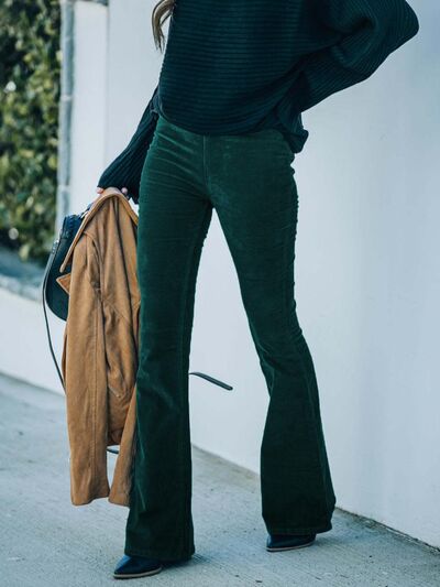 High Waist Bootcut Pants Green for a perfect OOTD – dress to impress outfits from Amexza